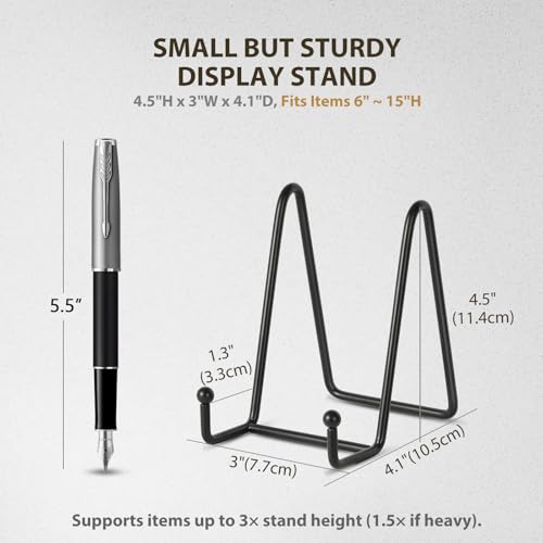 LIONWEI LIONWELI Plate Display Stand Easel Holders - 4.5" Tabletop Metal Stands for Decorative Plates, Photos & Picture Frames - Black, 4-Pack - size: 4.5 inch (4 pieces)
