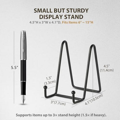 LIONWEI LIONWELI Plate Display Stand Easel Holders - 4.5" Tabletop Metal Stands for Decorative Plates, Photos & Picture Frames - Black, 4-Pack - size: 4.5 inch (4 pieces)