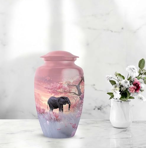 Elephant Cremation Urn for Human Ashes Set Large and Small 10 3 Inch - color: Elephant-5, size: combo-1