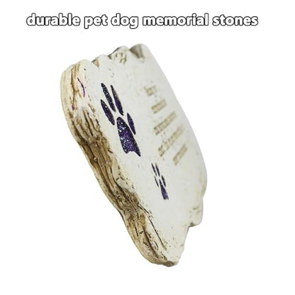 Shinning Paw Prints Pet Memorial Stones Headstones for Dogs or Cats, Resin Pet Grave Stone Plaques Tombstone Memorial Gifts Sympathy Gift for Loss of Dogs Outdoor