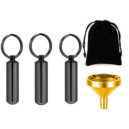 RIPFEVURN 3 Pack Cremation Jewelry Cylinder Urn Keychain for Ashes for Women Men Memorial Keepsake Pendant