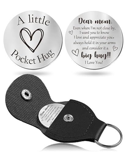 CINDYHE Pocket Hug Token keychain for Men Women Him Her(Mom) - color: Mom