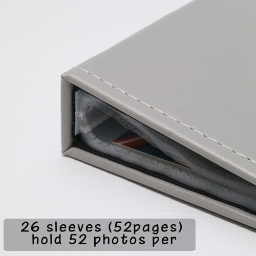 Small Photo Album 5x7 52 Pockets Leather Cover Picture Book Holds 5x7 Photos for Wedding, Baby, Family, Graduation - color: Grey, size: 5x7 (1 PK)
