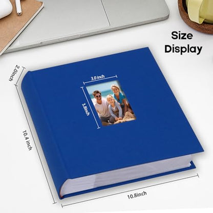 Aevdor 5x7 Photo Album, 240 Photos, Writing Space, Linen Cover, Blue - color: Blue