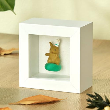3x3 Mini Shadow Box Frame with Shatterproof Clear Glass & Push Pins - color: White+foam Back+foam Packaging, size: 3x3