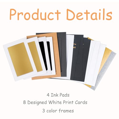 DeerZone Inkless Paw Print Kit,Dog Paw Print Kit,Dog Nose Print Kit | Clean Touch Ink Pads,4 Ink Pads & 16 Imprint Cards,Pet Paw Print Impression Kit for Dogs Cats Baby Footprint Keepsake - color: Gold/Black, size: Small-Medium 4 Pack