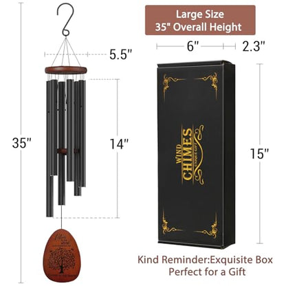 Suntimber Tree of Life Sympathy Memorial Wind Chimes for Loss of Loved One | 35" Windchimes outside in Memory of a Loved One,Bereavement Sympathy Gifts for Condolence,Funeral,Outdoor Clearance - size: 35" Tree of Life