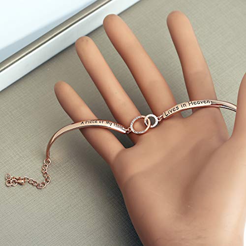 Zuo Bao Memorial Jewelry Sympathy Gift A Piece of My Heart Lives In Heaven Bracelet Loss Jewelry Gift - color: A Piece of My Heart RG