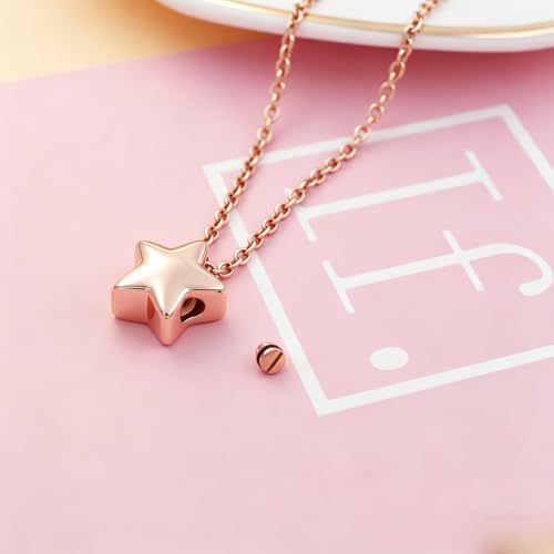 Little Star Cremation Urn Neckalce Small Charm Keepsake Ashes Holder Memorial Jewelry Urn Necklace for Ashes Cremation Jewelry - color: Customize