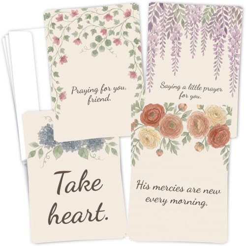 Hat Acrobat 24 Christian Thinking of You Cards with Envelopes - 24 Unique Watercolor Botanical Designs, Bible Verse Inside, Faith Encouragement Cards Assortment - color: Scripture Botanicals