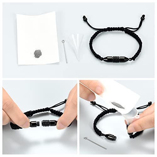 shajwo Cylinder Urn Bracelet for Ashes for Women Men - color: Black Bullet