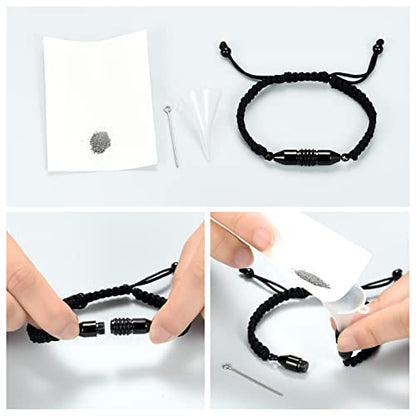 shajwo Cylinder Urn Bracelet for Ashes for Women Men - color: Black Bullet