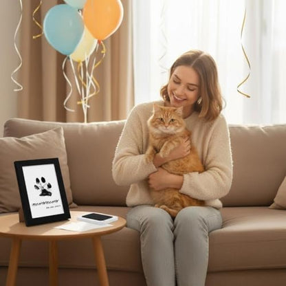 Inkless Paw Print Kit for Dogs - Mess-Free Dog Paw Print Kit, Pet Paw Impression Kit for Cats & Babies, Clean Touch Dog Print Kit with Ink Pad & Wooden Frame, Keepsake Gift for Pet Lovers & New Moms