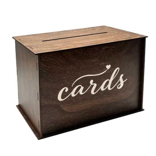 Rustic Wedding Card Box with Slotted Lid Vintage Greeting Card Holder for Guest Cards Birthday Anniversary Bridal Shower Party Decor