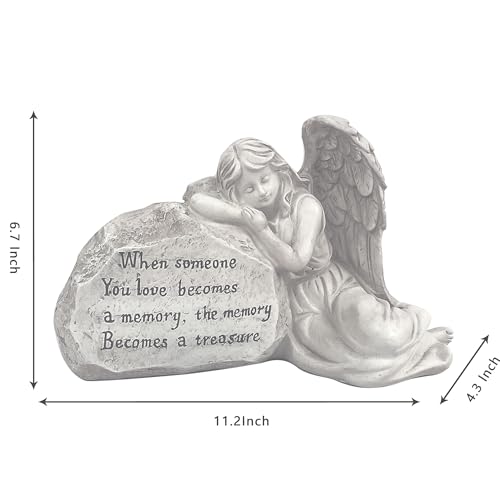 Memorial Garden Angel Stone, Engraved with Heartfelt Message, Sympathy Gift for Loss, Memorial Decor
