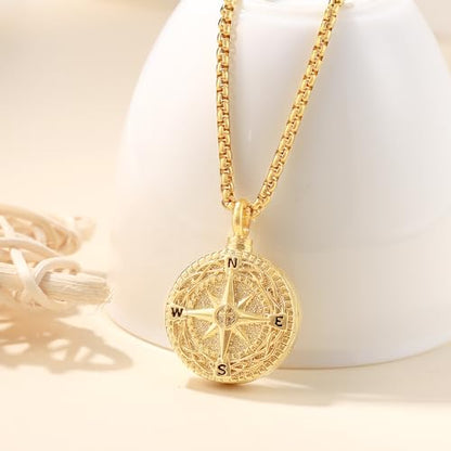 Aniu S925 Sterling Silver Urn Necklace Cremation Jewelry for Ashes - color: Gold - Compass - A