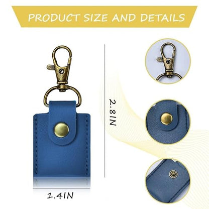 Leather Photo Frame Keychains for Women Men Birthday Anniversary Christmas Gifts - color: Blue