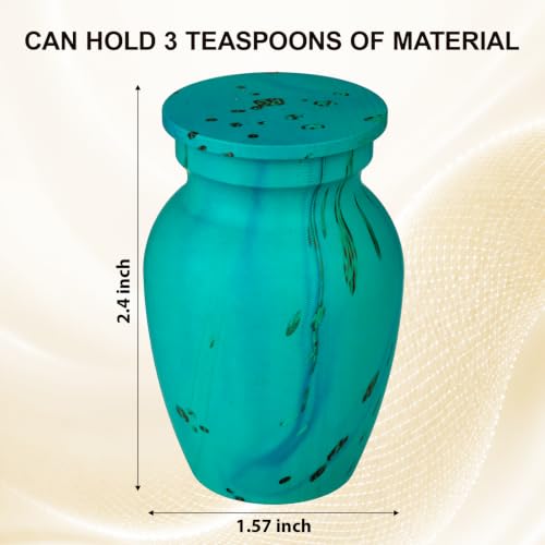 Small Keepsake Cremation Urns for Human Ashes, Memorial Urns, Turquoise - color: Turquoise Green