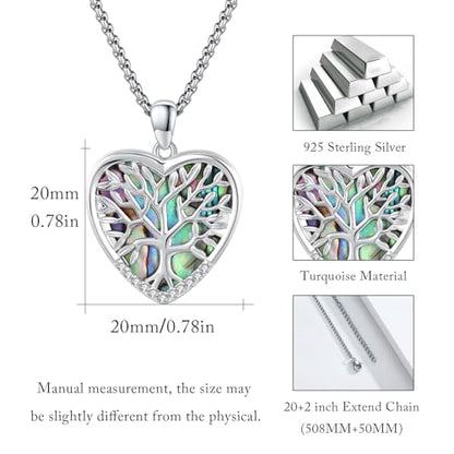 MEDWISE 925 Sterling Silver Locket Necklace That Holds Pictures Photo Necklace Oxidized Rose Flower/Sunflower/Compass/Celtic Heart Pendnat Lockets Gifts for Women Birthday Christmas Gifts - style: E-Tree of Life