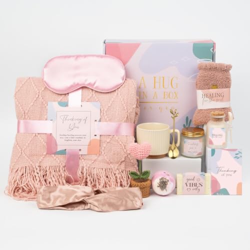 Pink Birthday Care Package for Women Teen Girls, Get Well Gifts for Woman - color: pink