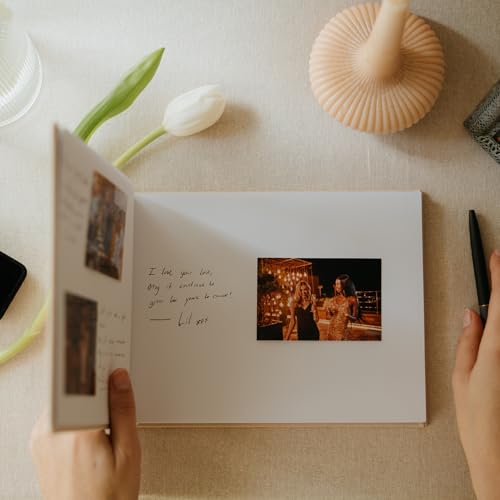 Beautiful Wedding Guest Book for Your Wedding Reception w/ Polaroid Photos | Simply Elegant Guestbook to Sign in and Add Photos - The Perfect Baby Shower Guest Book for the Special Day - color: Sage