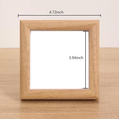 Shadow Box Picture Frame, Solid Wood, 4x4 Inch, Memory Box for Sports Memorabilia, Awards, Medals, Photos (Burlywood)
