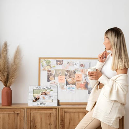 Mom Picture Frame, World's Best Mom Wooden Picture Frame New First Time Mother Gifts Birthday Gifts for Mommy Mother, 4x6 Photo Frame for Tabletop Display, Home Office Desk Decor Shelf Display -03 - style: World's Best Mom