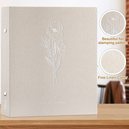 Lanpn Self Adhesive Photo Album Scrapbook 40 Pages, Linen Photos Albums DIY Sticky Magnetic Pages holds 4X6 7x5 A5 Picture for Family Wedding Birthday (Small-20 Sheets/40 Pages, Beige) - color: Beige, size: Sticky Page (Small,40 Pages)