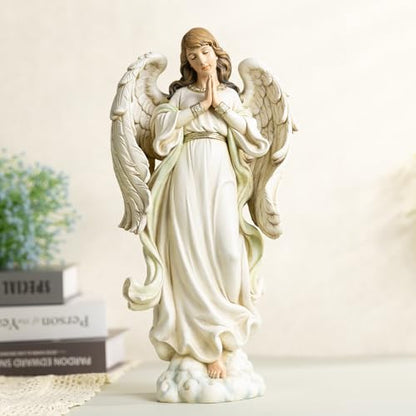 Guardian Angel Statue Indoor, 14 Inches Praying Angel Sculpture for Home Décor, Healing Angel Gifts for Women, Christmas, Thanksgiving or Housewarming