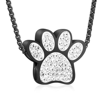 Oinsi Infinity Love Pet Cremation Jewelry for Ashes of Dog/Cat Funeral Keepsake Urn Necklace Pendant Memorial Jewellery - color: B-Black