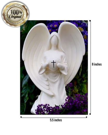 Comfort the Grieving with a Solar Angel Statue with Sympathy Poem – 8" Light Up Memorial Gift for Loss of Loved One – Bereavement Garden or Home Tribute – Lasting Funeral Remembrance