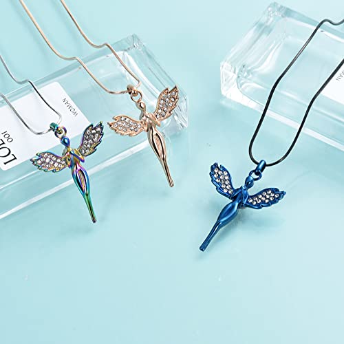 Cremation Jewelry with Angel Lady Stainless Steel Urn Necklace Pendant Memorial Ashes Keepsake for Women Girls, Filling Kit Included - color: Customize