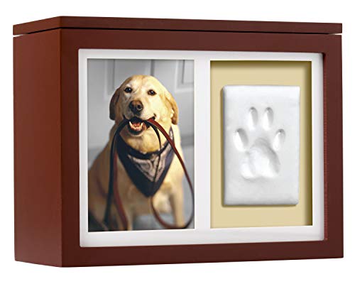 Pearhead Pet Photo Memory Box and Impression Kit for Dog or Cat Paw Print - color: Espresso Clay Pawprint Urn