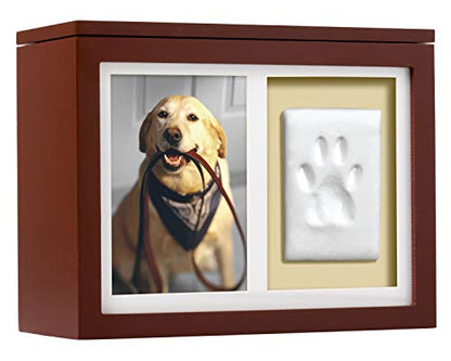 Pearhead Pet Photo Memory Box and Impression Kit for Dog or Cat Paw Print - color: Espresso Clay Pawprint Urn