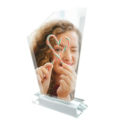 Crystal Sublimation Blanks Sublimation Glass for Custom Picture Photo Frame, Award Plaque, Crystal Tabletop Decor, In-Loving Memory Sublimatin Printing Products (Irregular)