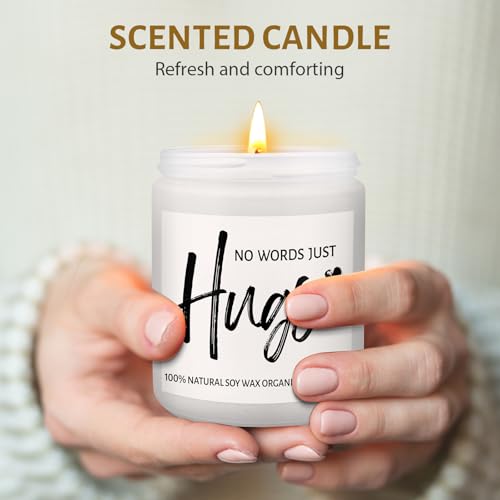 Sympathy Gifts for Loss of Loved One- No Words Just Hugs Candles, Natural Lavender Scented Candle 9OZ, Get Well Soon, Thinking of You Gifts, Bereavement Gift for Women Men, Miscarriage Gift for Mother