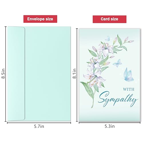 Sympathy Card Gifts for Loss of Loved One, Sympathy Cards with Premium Envelope, Elegant Condolence Card Gift for Family or Friends - color: Sympathy Condolence