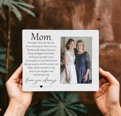 Mom Love You Forever Wedding Picture Frame, Mother of the Bride Photo Frame, 4x6 inch Photo - style: Mother of the Bride