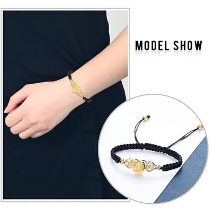 constantlife Double Heart Cremation Bracelet for Ashes for Women Stainless Steel Pendant Urn Memorial Jewelry Loved Ones Human Pet Funeral Keepsake Gift - color: Sunflower-Golden