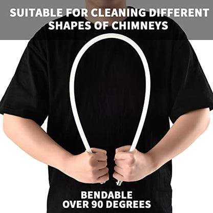 Bluesea 4 Pieces Chimney Sweep Kit Nylon Rod, Chimney Cleaning Kit Accessories with Hex Key and Adapter for Electric Drill, Flexible Nylon Rod for Chimney Brush, Extends to 13 Feet for Easy Cleaning. - size: 13 Feet Chimney Rod
