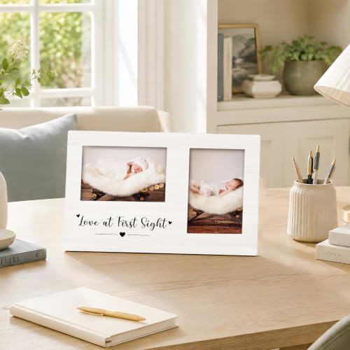Baby Double Picture Frame 4x6, First Grandbaby Two Photo Frame - color: color-5
