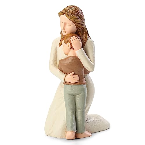 Hensonever Mother and Son Figurines, Sculpted Hand-Painted Mom and Son Statues Gifts for Mother’s Day Anniversary Birthday - color: Mother Son