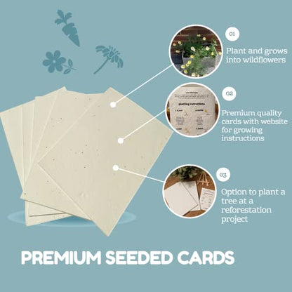 A4 & A5 Plantable Seed Paper/Card - Eco Friendly Print at Home Craft Paper with Wildflower Seed Mix (A4)