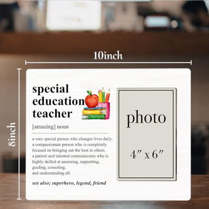 Special Education Teacher Appreciation Gifts Picture Frame, 4 x 6 in Photo | Thank You Gifts for Autism SPED Teacher, Special Education Teacher Definition Wooden Picture Frame - color: special education teacher