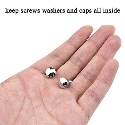 Hahiyo 10mm Diameter Mirror Screws Brushed Stainless Steel Solid Easy Install Brass Washer Decorative Caps Fasteners Nails Silver 20 Pairs for Bathroom Mirrors Panels Kitchen Ceiling Arts Crafts - size: 10mm-20sets-Silver
