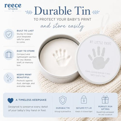 Reece Studio My Little Print Baby Handprint or Footprint Clay Keepsake Tin - color: Baby's Print Clay Tin, size: One Size