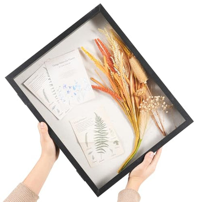 Muzilife 16x20 Shadow Box Wood Picture Frame, 2.16 Deep, Real Glass, Black - color: Black, size: 16x20