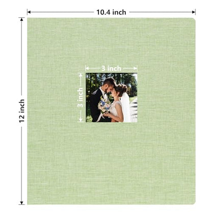 Vienrose Self Adhesive Photo Album 3 Ring Binder 40 Pages Light Green | Linen Cover, Scrapbook Album, Sticky Pages, 2x3 4x6 5x7 8x10 Photos - color: Light Green, size: 20 Sheets/40 Pages