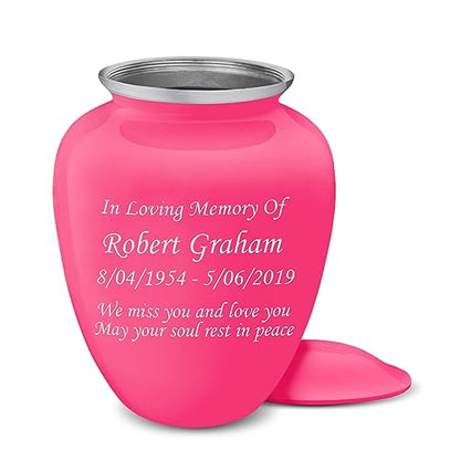Geturns Embrace Adult Personalized Cremation Urns for Human Ashes I Large Bright Pink Funeral Urn for Men and Women I 200 lbs - color: Bright Pink