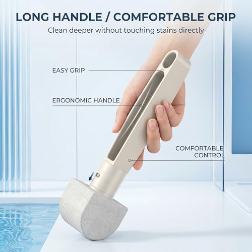 Pumice Stone Toilet Bowl Cleaner – 8 Refills for Hard Water & Limescale - color: White+grey